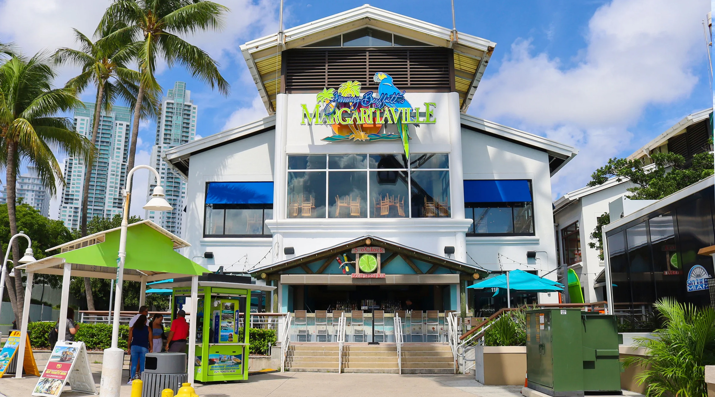 Have lunch at Margaritaville in Bayside Marketplace.
